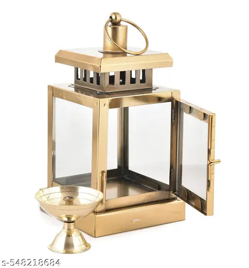 Akhand Diya Stand For Home Temple Pooja, Akhand Diya, Diya Stand With Glass