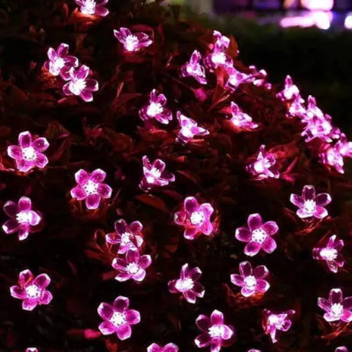 Pink LED Flower String Lights – 32 Feet Decorative Lights for Home, Garden & Festivals