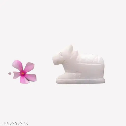 Premium White Marble Nandi Idol | Shiv Ji Vahan Murti for Pooja Mandir & Home Decor Bring spirituality and positivity to your space with this Premium White Marble Nandi Murti (Shiv Ji Vahan).  Crafted from high-quality white marble with smooth finishing.