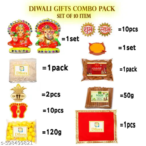 Dflora Diwali Dhamaka Gift Box | 10 Premium Festive Items | Fun & Traditional Diwali Hamper for Family, Friends & Corporate Gifting