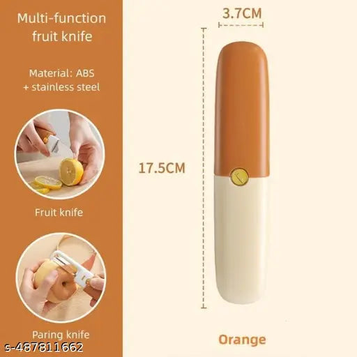 2 in 1 Multifunctional Stainless Steel Fruit Knife Peeler, Vegetable Peeler with Knife Julienne Peeler, Multi-Color Fruit and Vegetable Dual-Use Knife,Portable Peeling Fruit Peeler