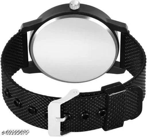 MAHADEV+BLACK LEATHER 583-J-42 Dial Analog Black Rubbers Strap With Mahadev