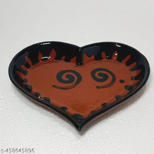 SimplyBuy Handmade Terracotta Clay Tray with 2 Cups Set - Eco-Friendly Pottery Serving Tray & Tea/Coffee Cups Set.