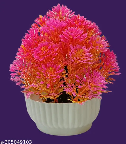 Exotica Pinkish Colour  Artificial Plants|Artificial Flower|Shrubs|Topiaries|Bonsai|Artificial Flora  With Pots For Home Decor Living Room, Dinning Room, Office, Decorative Small Plant, For Decor