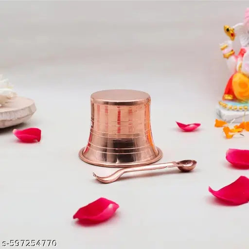 Beautifull Pure Brass Small Pooja Glass charnamritglass Serving Water for Puja, Milk, or Other offerings During Puja | Pital Glass for Daily Puja Home - (Size- 4.5 cm) Brass glasss for Kids 1 PCS