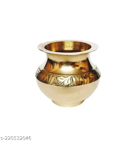 pooja samagri brass ka lota pooja lota Brass Pooja Lota/Designer Lota/Pure Brass Lota/Flower  Cutting Lota Brass Kalash (Gold) Set Of 1 Brass Kalash (Gold) 300 ML HEIGHT 2.5 INCH