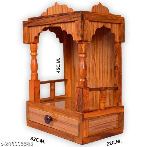 Hydroshell Wooden Plywood Mandir for Pooja Room Home Decoration Wall Hanging Temple
