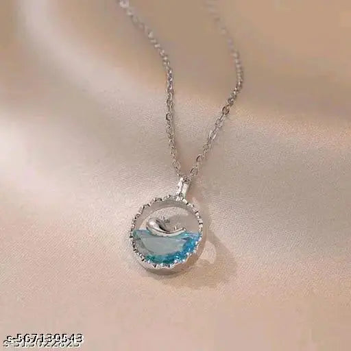 dolphin Pendant Chain | Girls dolphin Locket | Girls dolphin necklace chain | chain for girls | women necklace chain | pendant chain | Trendy necklace chain | necklace dikhayen