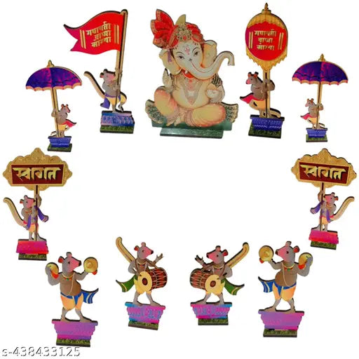 ganesh endol  Lila weth rat welcome  decorets  tample  [wood ]  stend  endol