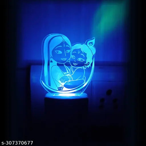 Diona Night Lamp Krishna Yashoda Kanna Gopal 3D LED Illusion Multi Color Changing Night Light Birthday,Anniversary,Festival Gift