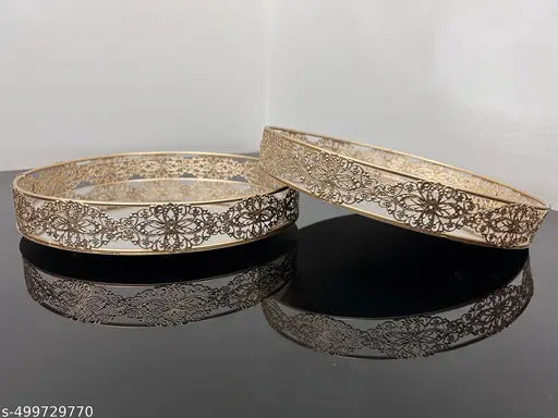 Universal Creation Mirror TRAY Best Gift For Festival,Wedding Return Gift Metal, Decorative Platter (GOLD)