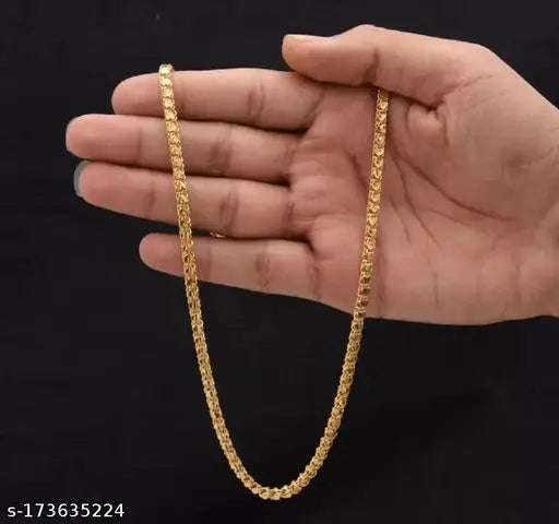 Golden Thin Neck Chain For Men Boys Gold Plated Necklace For Men Boys
