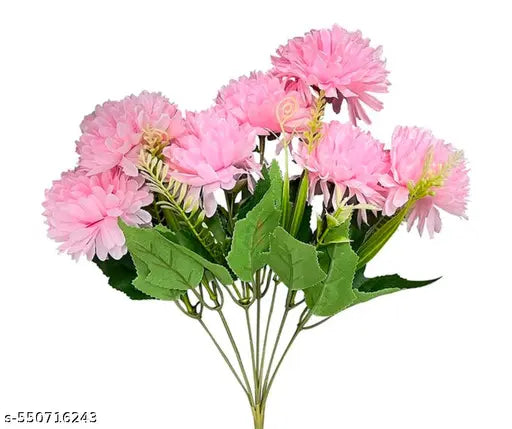 Beautiful Decorative Artificial Dhalia Flower Bunch for Home décor (32 cm Tall, Pink  Chrysanthemum Artificial Flower home decor, weddings, restaurants, hotels, and various events. Top quality Home Decor, Festival, Pooja Room ,Potpourri, Poojan Rakshaband
