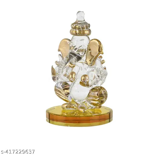 AAPUTRI Ganesha Idol for Car Dashboard (8.5 cm x 5 cm) - Resin Decorative Statue