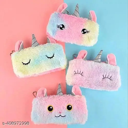 BQFY Elegance stationery hamper (Unicorn fur diary, unicorn fur pouch, lipstick pen, unicorn keychain and pack of paper soap