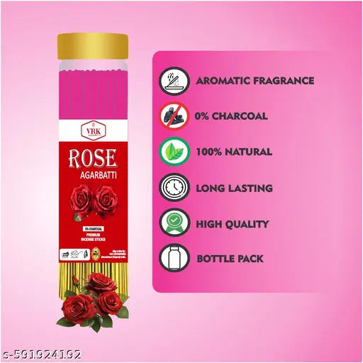 VRK Agarbatti  Divine Agarbatti Gift Set – Pack of 4 Rose, Jasmine, Lavender & Heritage | Ideal for Puja, Festivals & Meditation  | 400Gm (100gm,Set Of 4)