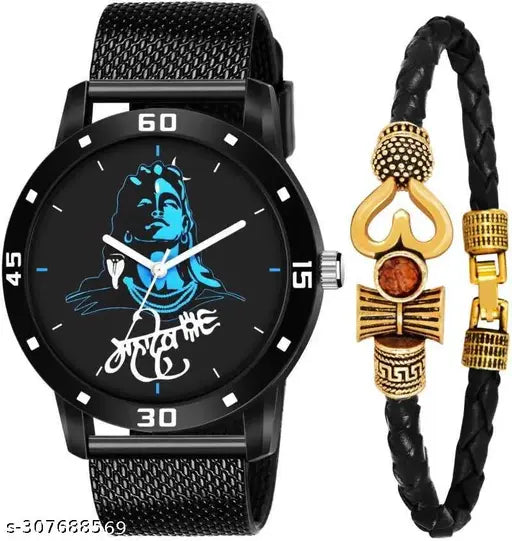 Mahadev Dial Analog Watch Combo Set for Men & Boys