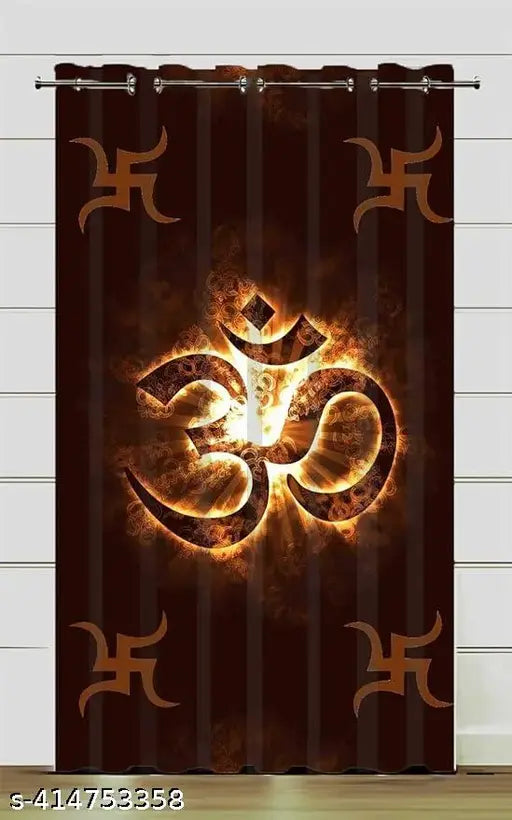 Digital Printed God Mandir Bhagwaan Designer Door Window Curtain 1 pc