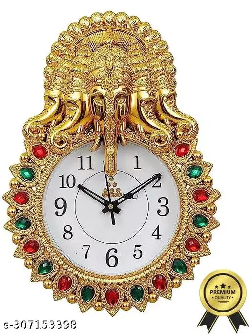 Shrijay Premium Quality Panchmukhi Ganesh Ji Analog Wall Clock for Home & Office