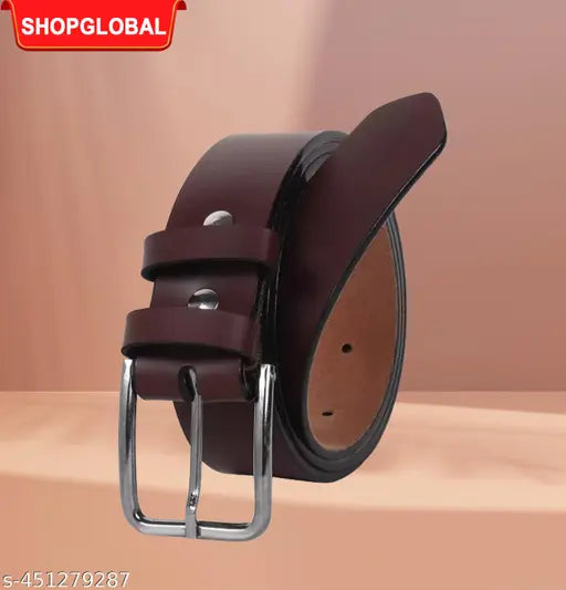 SHOPGLOBAL Leather Mens Brown Belt