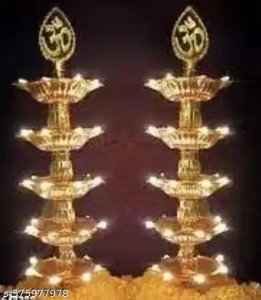 Bright Bharat Decorative 5 Layer Electric Diya for Home Temple and Festival Decoration (Set of 2)