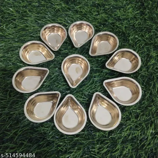 Brass Lakshmi Glow Diyas | Golden Glow Diyas For Pooja Purpose| 2 Inches | (Gold ,Brass) - 12 Pieces