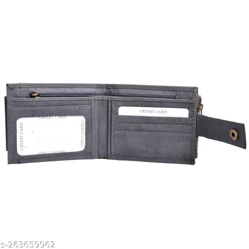 Bullfinch Zipper Mens Wallet | Button Closure Pocket Money Purse