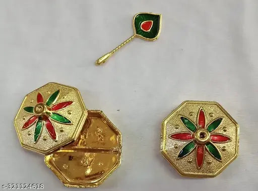 metal look Roli Chawal Tika Plate,Puja rakhi thali for laddu gopal, thakur ji decor items, Rakhi for laddu, rakhi plate, pooja item for janmashtami decoration  , laddu gopal rakhi, roli chawal Chopra set for thakur ji, rakhi gifts, home temple puja mandir