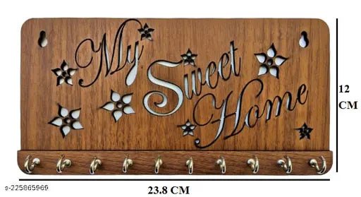World Wide Kart My Sweet Home Wooden Key Holder for Home, Kitchen, Office, PG, School, College, Hostel, Hotel Decoration, Key Hooks for Wall Decor Wall Mounted Stand Keys Hanger for Office Decoration