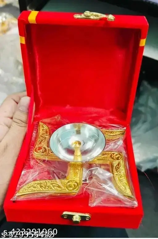 Brass Swastik Diya for pooja
