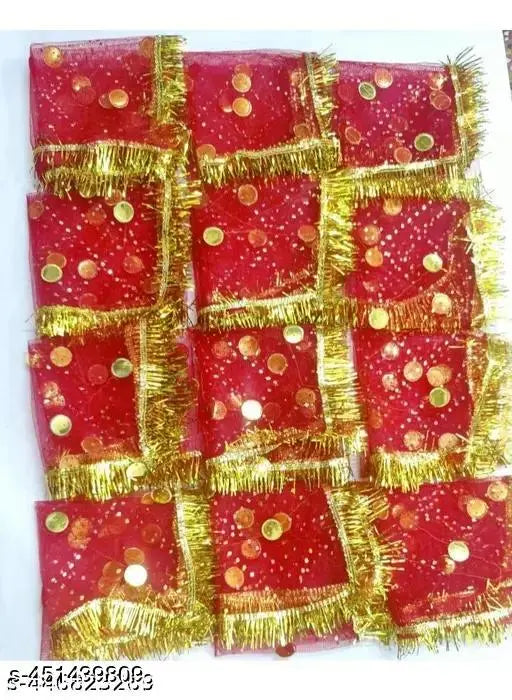 12 Pcs Red Mata Rani Chunni Set for Navratri Puja