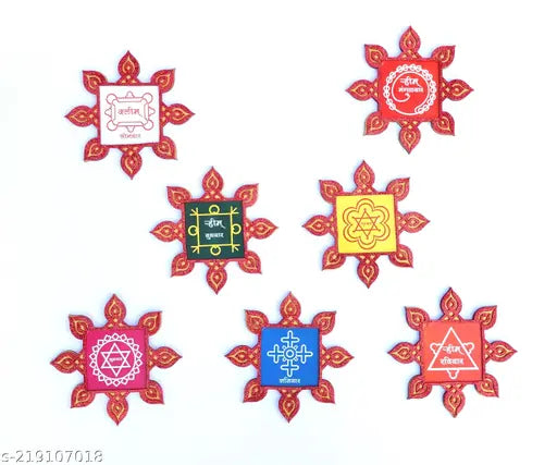 Rangoli Plates Set for Seven Days | 7 Days Readymade Rangoli Plates Set in Kolam/Muggulu Style (7)