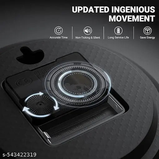 Khatu Shyam Ji Wall Clock – Spiritual Round Plastic Decorative Clock for Home Temple Office – Silent Battery Operated God Photo Clock |Decorative Timepiece Made in India | Modern 12-Inch Round Black wooden Wall Clock with Silent Sweep Movement - Perfect f