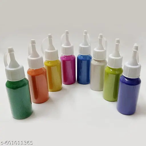 Empty Bottles for Rangoli Colors – 100 Gram Each | Transparent Plastic Jars with Nozzle Cap for Easy Dispensing | Refillable Storage Containers ( Bottle (Pack of 10))