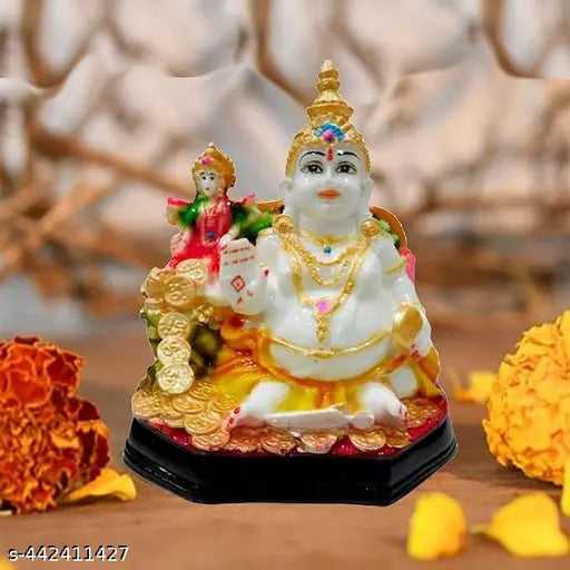Laxmi. Kuber/Lakshmi Kuber Idol Kuber ji Maharaj for Home Temple Diwali Puja, Spiritual Puja Vastu Figurine, Office, Gift etc. Decorative Showpiece - 10 cm (Polyresin, Multicolor)