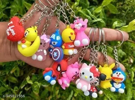 Trendy Multi Men and Women  Multi Color Plastic Cartoon Keychain (Pack-1)