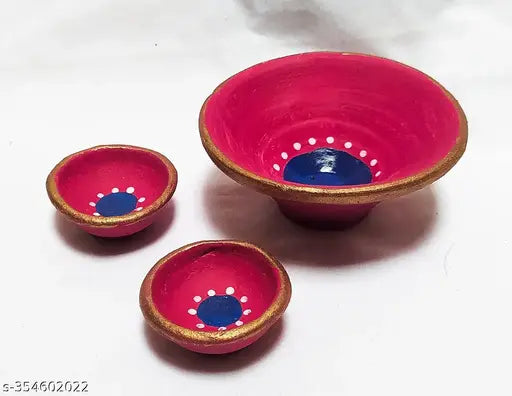 Handcrafted Decorative Karwa – Handmade Karwa/Kalash/Clay Pot - Mitti Ka Kalash for Karwa Chauth – Hand Painted Designer Karwa - Karwa Chauth Kalash