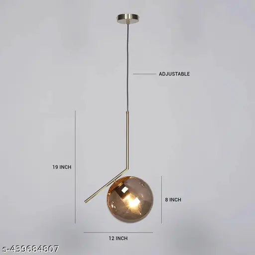 GAUVIK 8008 Smoke Glass Unique Pendant Light for Restaurant, Bedroom, Living Room and Home Decor Chandelier Ceiling Lamp (Pack of 3)