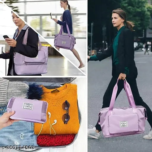 Tyunik Women Handbag Large Capacity Folding Bag Travel Bag Waterproof Lightweight Designer Bag Handbag For Ladies Luggage Duffle Bags Carry On Luggage With Fixed Strap Foldable Bag Fashion Everyday Ladies Handbag