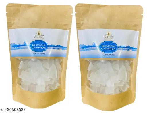 Jallan Pure Natural Bhimseni Camphor 100gm (50X2) Pack| Origical Bhimseni Kapoor