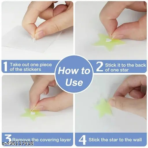50 pcs Glow In the dark Stars Night Glowing Stars Decorative Adhesive Stickers kid Room Items