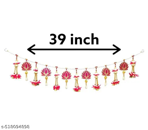 Kamal Wall Hanging | Wall Décor Toran | Toran For Diwali | Janmashtami Toran | Toran For Festive Season | Handicraft Toran | Wooden Toran | Pack Of 1 Piece |