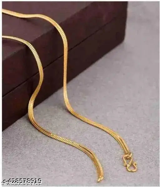 Designer stylish collection copper brass gold plated fency 3 chain combo pack for men....
