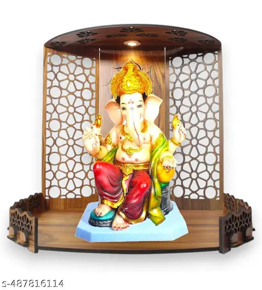 SH Mangal Wooden (16 inches Height) pooja temple for Home and office | temple for home and office decor