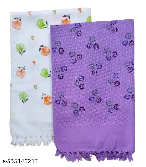 Softrez Premium Printed Bath Towels(Pack of 2) – 100% Cotton | 30x60 Inches | Ultra-Soft & Absorbent | Floral Elegance Collection