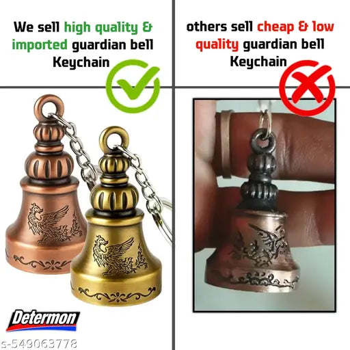 Determon Guardian Bell KeyChain for Bike and Car | Tibetan Key Chain Good Luck Key Chain (1 Piece)