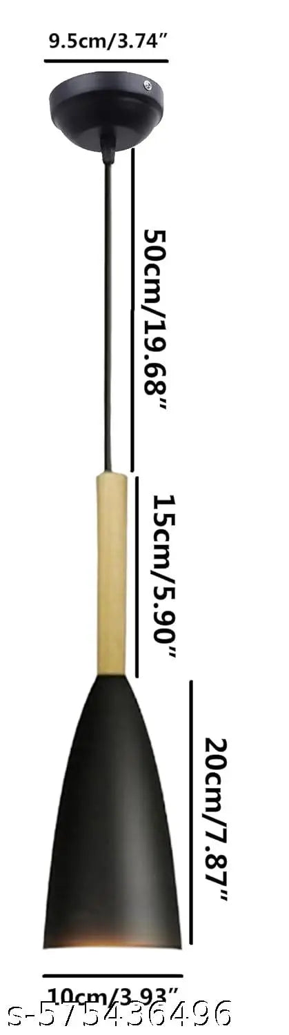 BECRAFT Aluminum Hanging Lights for Dining Table, Pendant Lamps for Kitchen Island, Bedroom Hanging Lamps and Living Room Lights E27 Bulb Included (Pack of 3) Black