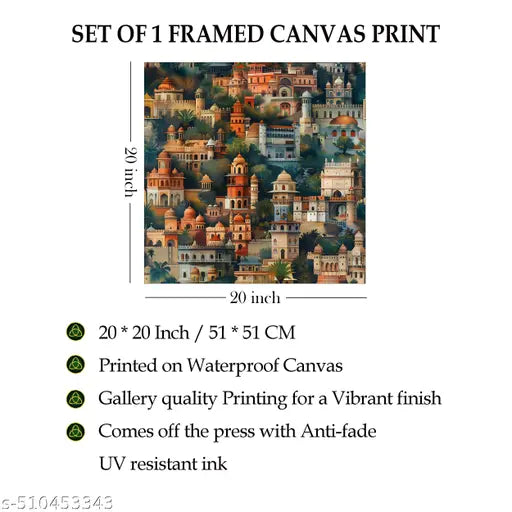 Indianara Indian Traditional Canvas Art Painting for Living | Bedroom | Pooja Room | Hotel Canvas 20 inch x 20 inch Painting