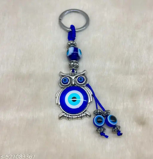 "Owl Shaped Evil Eye Keychain – Stylish Protective Charm for Keys, Bags & Gifts"