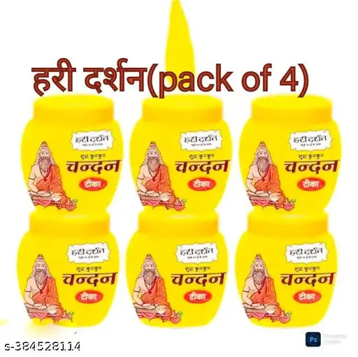 Hari darshan pure yellow Chandan tika (pack of 4)
